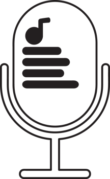 microphone icon with a note on it png