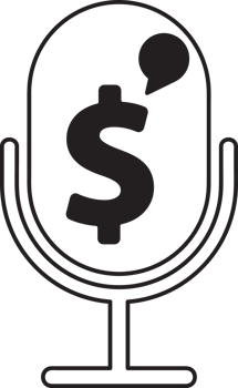 dollar money sign on a microphone icon png
