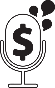 money sign on a microphone icon png