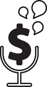 money dollar sign on a microphone icon png