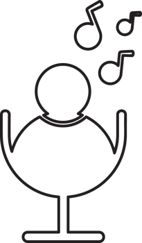 outline microphone icon with people podcast icon png