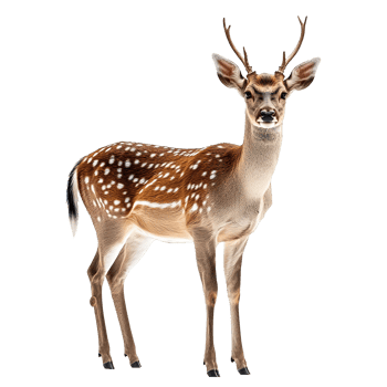 Deer Animal Standing Full Body Isolated at the Transparent Background png