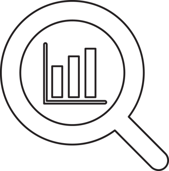 outline search magnifying glass icon with bussiness icon png