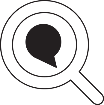 magnifying glass icon with chat icon png