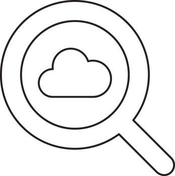 outline search magnifying glass icon with cloud icon png
