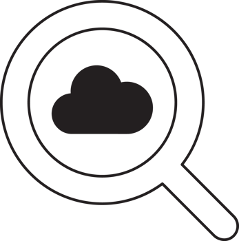 magnifying glass icon with cloud icon png