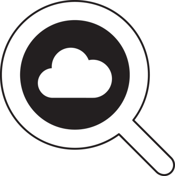search magnifying glass icon with cloud icon png