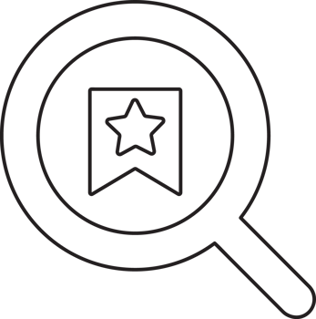 outline search magnifying glass icon with star tag icon png