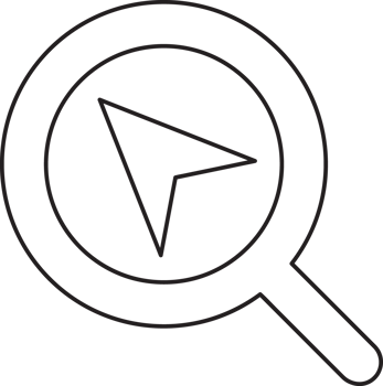 outline search magnifying glass icon with navigation icon png