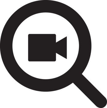 black search magnifying glass icon with record icon png