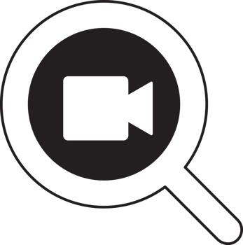 magnifying glass icon with record icon png
