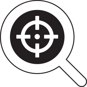 magnifying glass icon with a target png
