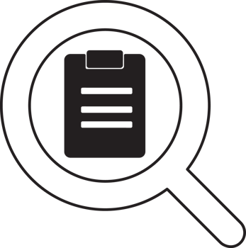 clipboard icon with search magnifying glass png