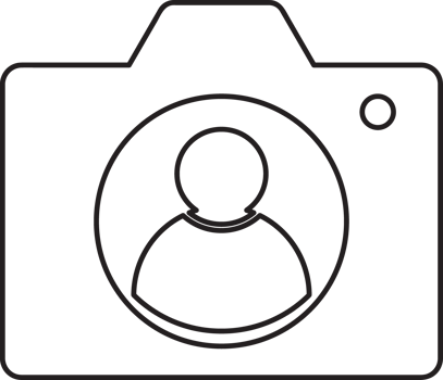 outline camera with user icon png
