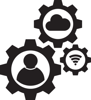 black cloud computing setting icon png