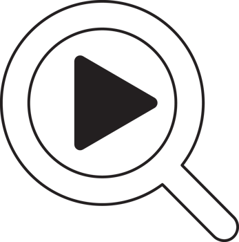 search icon with a play button png