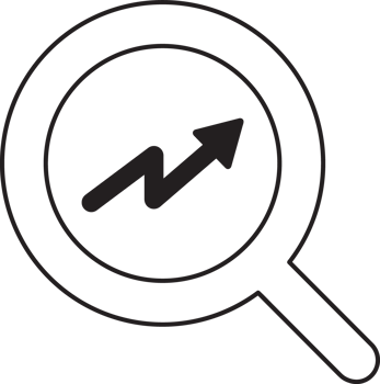magnifying glass icon with progress arrow png