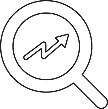 search magnifying glass icon with progress arrow png