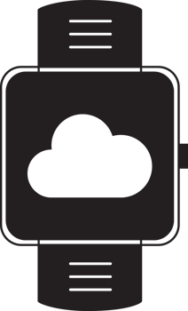 smartwatch with cloud icon png