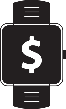 smartwatch with dollar icon png