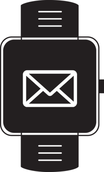 smartwatch with envelope icon png