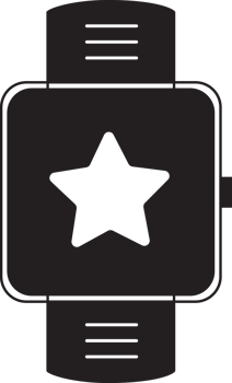 smartwatch with star icon png