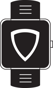 smartwatch with shield icon png