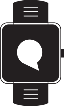 smartwatch with chat icon png