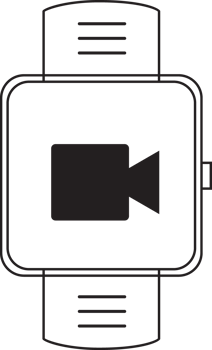outline smartwatch with media icon png