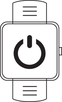 outline smartwatch with power icon png
