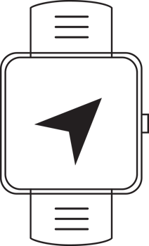 outline smartwatch with navigation icon png