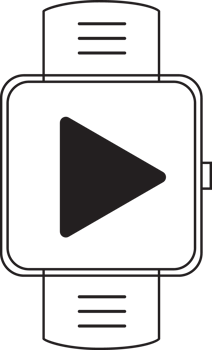 outline smartwatch with music icon png