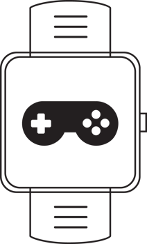 outline smartwatch with consol icon png