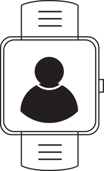 outline smartwatch with profile icon png