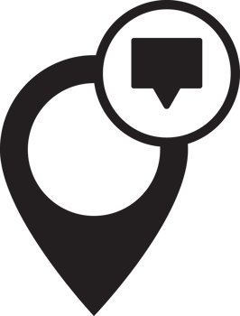 location map marker with chat icon png