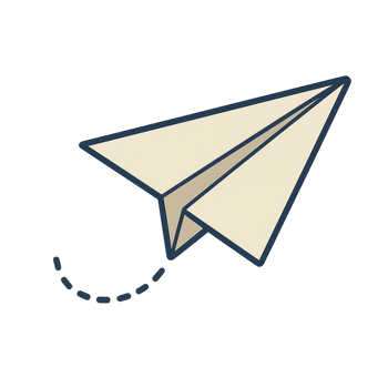 Simple Paper Plane in Flight with Clean Lines and Soft Colors png