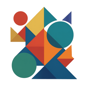 Colorful Geometric Shapes in Abstract Composition for Modern Art png