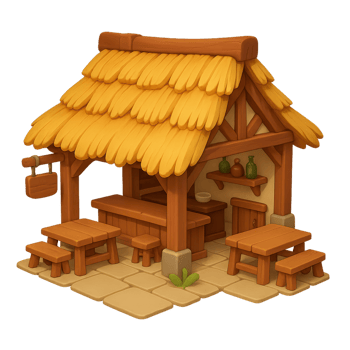 Charming Countryside Restaurant with Rustic Design and Cozy Atmosphere png