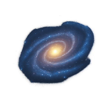 Glowing Spiral Galaxy in Deep Space with Bright Center Star png