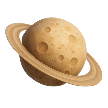 3D Simple Ringed Planet Design with Textured Surface and Rings png