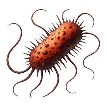 3D Illustration of Simple Bacteria with Detailed Texture and Shape png
