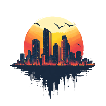 Cityscape Sunset Urban Skyline png