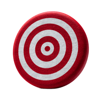 A minimalist textured design featuring a red and white felt bullseye target with concentric rings symbolizing accuracy focus and the pursuit of goals png