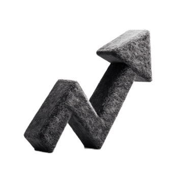 A 3D rendering of an upward pointing graph arrow symbolizing financial growth business success and positive market trends png