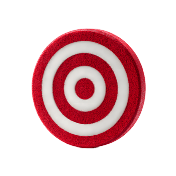 A classic minimalist design of a concentric red and white target bullseye symbolizing the focus aim and objective of achieving a goal png