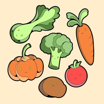 carbohydrate vegetables pack vector