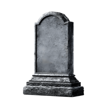 A carved gray gravestone stands solemnly its weathered surface a testament to the passage of time and the weight of the memories it holds png