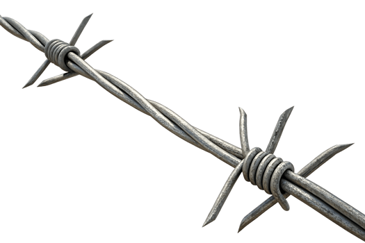 Close-up of Barbed Wire on a Transparent Background png