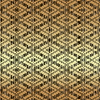 Gold Bronze Geometric Rhombus Seamless Pattern Black Background in Elegant Style vector