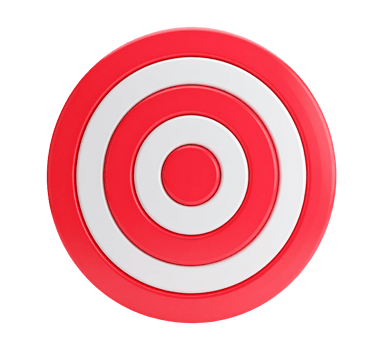 Isolated target red and white on transparent background png